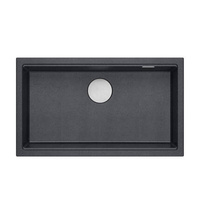 LOGAN 110 GraniteQ zlewozmywak black diamond 76x44x23,5 cm 1-komorowy wpuszczany z syfonem manualnym stal szlachetna