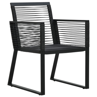 7-częściowy zestaw mebli ogrodowych, czarny, rattan PVC