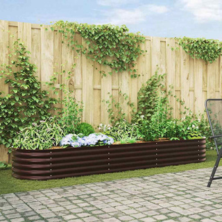 Podniesiony grządka Brązowy 320 x 80 x 44 cm Stal