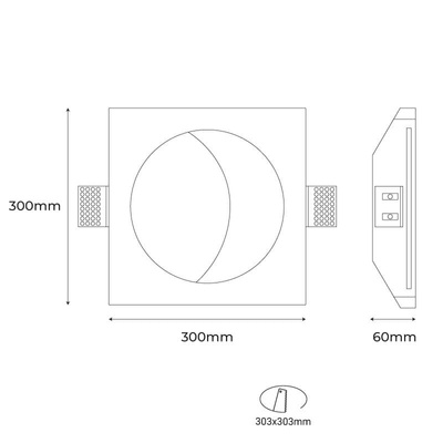 Plafon Księżyc Wpuszczany 30cm 8.5W Abruzzo Moon