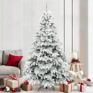 Sztuczna choinka z 300 diodami LED Biały 210 cm PE i PVC