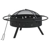 vidaXL Palenisko z pogrzebaczem, 70 cm, XXL, stal