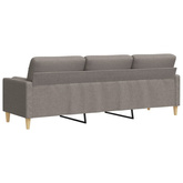 3-osobowa sofa z poduszkami, taupe, 210 cm, obita tkaniną