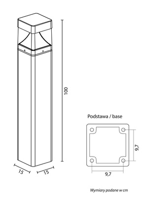 Oprawa stojąca BAREL KWADRAT BKW-1000 BKW-1000