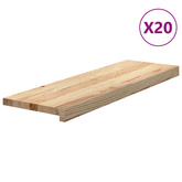 Stopnie schodowe, 20 szt. surowe 80x30x2cm lite drewno dębowe