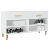 Szafka na buty, biała, 102x35x55 cm, materiał drewnopochodny