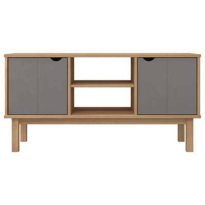 vidaXL Szafka pod TV OTTA, brązowo-szara 113,5x43x57 cm, sosna