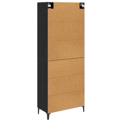 Highboard Czarny Dąb 69,5 x 34 x 180 cm Drewno inżynieryjne