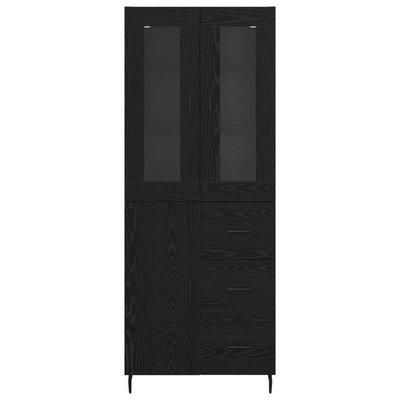Highboard 2 szt. Czarny Dąb 69,5 x 34 x 180 cm