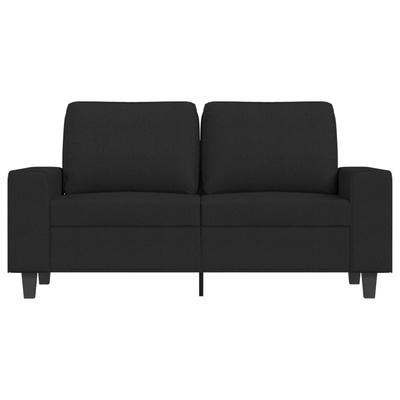 Sofa 2-osobowa, czarna, 120 cm, tapicerowana tkaniną