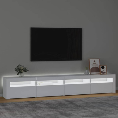 vidaXL Szafka pod TV z oświetleniem LED, biała, 240x35x40 cm
