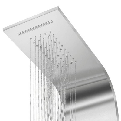 vidaXL Panel prysznicowy ze stali nierdzewnej, zakrzywiony