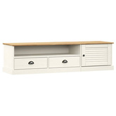 vidaXL Szafka pod TV VIGO, biała, 156x40x40 cm, lite drewno sosnowe