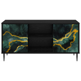 Szafka pod telewizor WIJHE 102 x 33 x 51 cm Czarny dąb