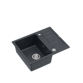MORGAN 116 GraniteQ zlewozmywak black diamond z syfonem Push To Open stal szlachetna 1-komorowy z/o + zaczepy 4 szt