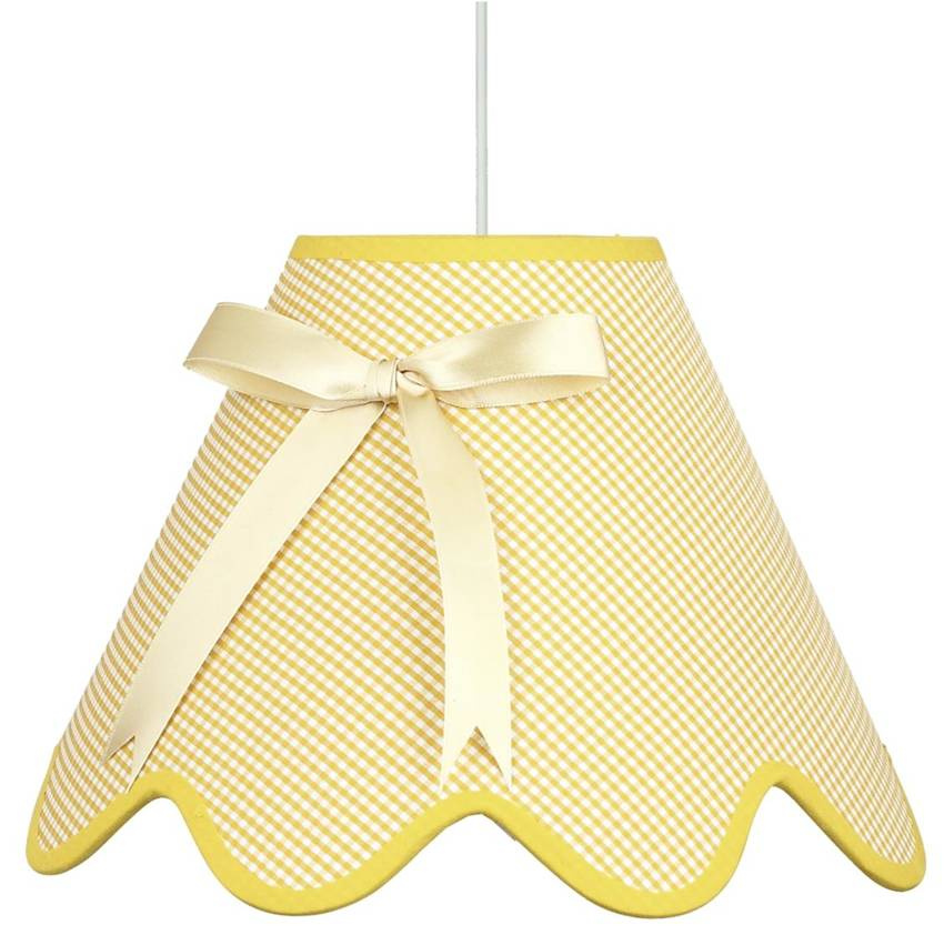 Lampa wisząca z abażurem Lola żółta do sypialni i pokoju dziecięcego