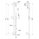 Zestaw natryskowy na drążku alonia, chrom 1f AU-70-Z01-V Invena