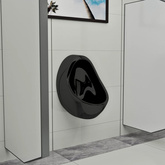 vidaXL Pisuar wiszący z zaworem spłukującym, ceramiczny, czarny