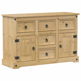 Komoda Corona, 112x40x75 cm, lite drewno sosnowe