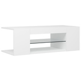 vidaXL Szafka pod TV z oświetleniem LED, biała, 90x39x30 cm