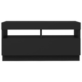 vidaXL Szafka pod TV z oświetleniem LED, czarna, 80x35x40 cm