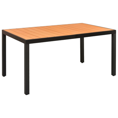 7-częściowy zestaw mebli ogrodowych, aluminium, czarny
