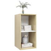 vidaXL Wisząca szafka pod TV, dąb sonoma i biel, 37x37x72 cm