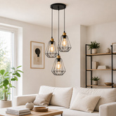 Lampa wisząca talerz czarna/patyna druciana Primo 33-00323