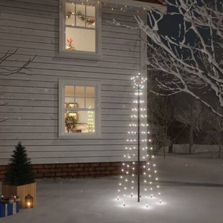 vidaXL Choinka z kołkiem gruntowym, 108 zimnych białych LED, 180 cm