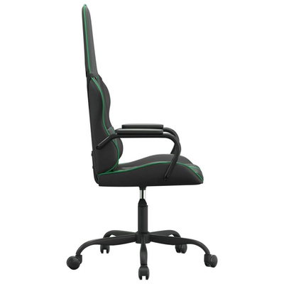 vidaXL Fotel gamingowy, czarno-zielony, sztuczna skóra model standard