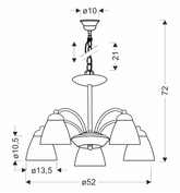 Lampa wisząca CAVALLO srebrna 5x60W E27  klasyczna oprawa do salonu i jadalni