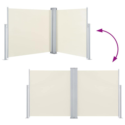 Zwijana markiza boczna, kremowa, 120 x 600 cm