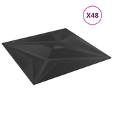 Panele ścienne 48 szt. 50 x 50 cm Czarna gwiazda Pianka XPS
