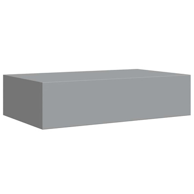 vidaXL Półki ścienne z szufladą, 2 szt., szare, 40 x 23,5 x 10 cm, MDF