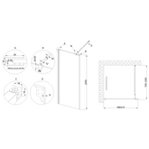 Kabina walk-in ii 100x200cm ramka 8mm shiny-glass czarny AK-32-108-S Invena