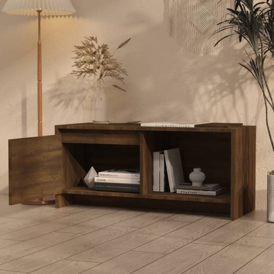 vidaXL Szafka pod TV, brązowy dąb 90x35x40 cm, materiał drewnopochodny