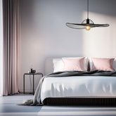 Lampa wisząca DECO designerska  – czarny klosz kapelusz – nowoczesne oświetlenie salonu i sypialni E27