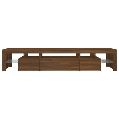 vidaXL Szafka pod TV z oświetleniem LED, brązowy dąb, 215x36,5x40 cm