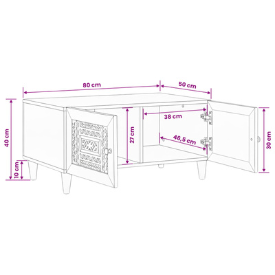 Stolik kawowy Biały 80 x 54 x 40 cm Drewno inżynieryjne