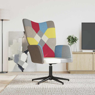 vidaXL Fotel, patchwork, obity tkaniną