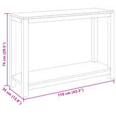 Konsola naturalny 110 x 35 x 75 cm Lite drewno teakowe