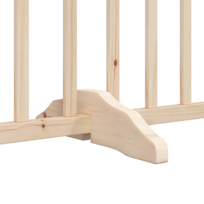 Bramka dla psa z drzwiami składana 4 panele 320 cm lite drewno jodłowe
