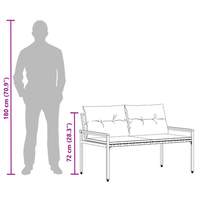 Ławka ogrodowa 2 -Seater 116 x 67,5 x 72 cm polirattan