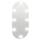 vidaXL Lustro z oświetleniem LED, 80 x 40 cm, szklane, owalne
