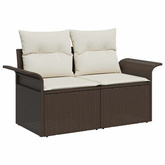 Sofa Ogrodowa z poduszką Brązowy 141 x 62 x 69cm polirattan