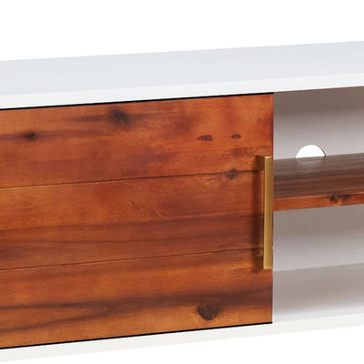 vidaXL Szafka pod TV, 110x35x50 cm, lite drewno akacjowe i MDF