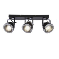 Crazy lampa sufitowa listwa czarny 3x15w gu10 klosz bezbarwny
