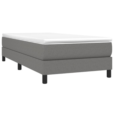 vidaXL Łóżko kontynentalne z materacem, ciemnoszara tkanina 90x200 cm wariant 10