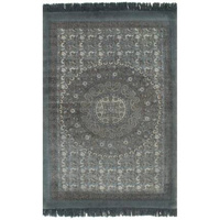 Dywan typu kilim, bawełna, 120 x 180 cm, szary ze wzorem vidaXL