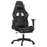 vidaXL Masujący fotel gamingowy z podnóżkiem, czarno-szary model standard